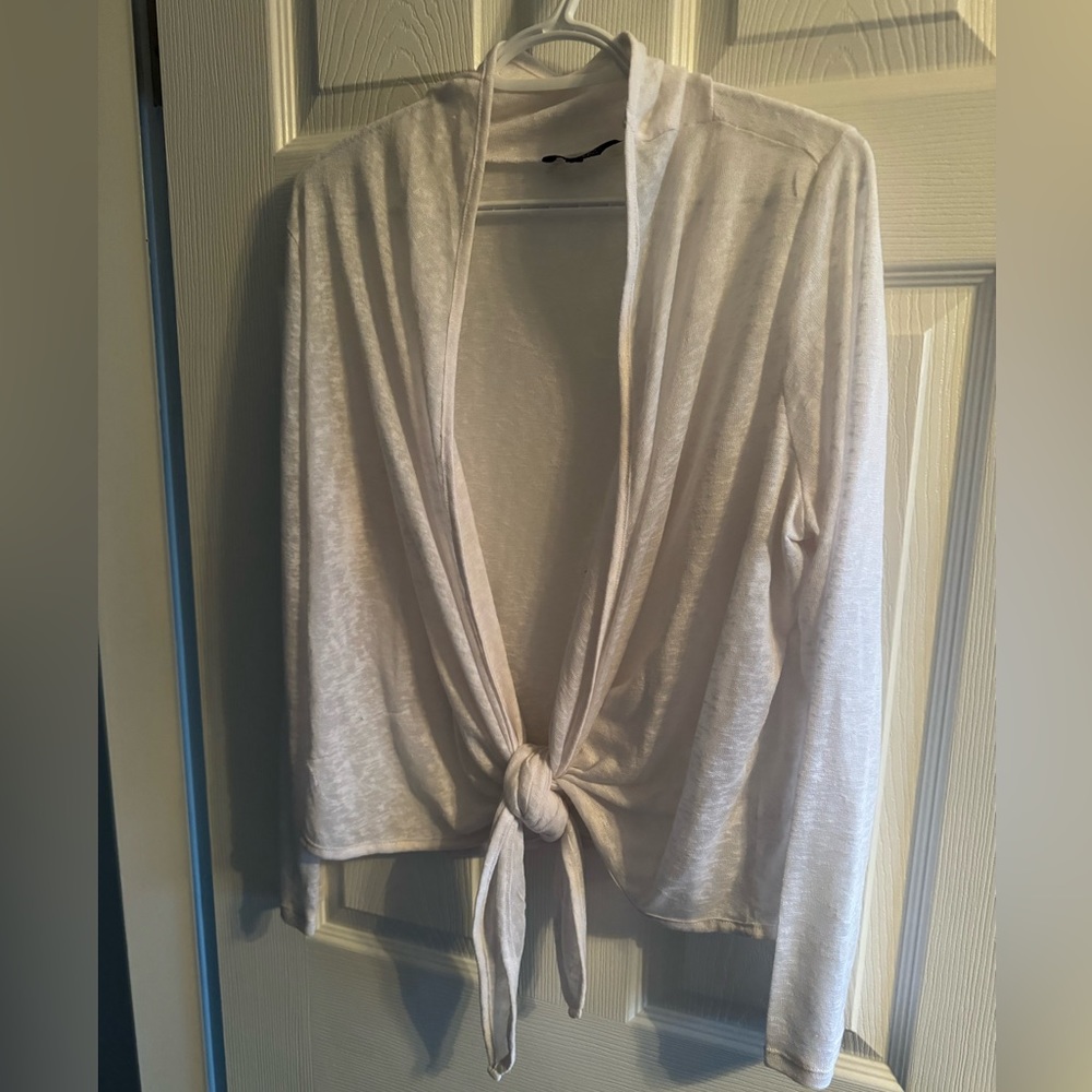 White Tie Up Lightweight Coverup